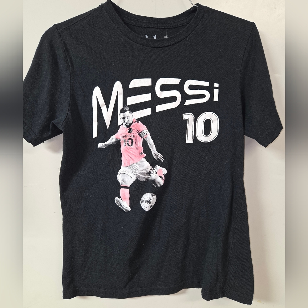 MESSI Kids Black Graphic T-Shirt